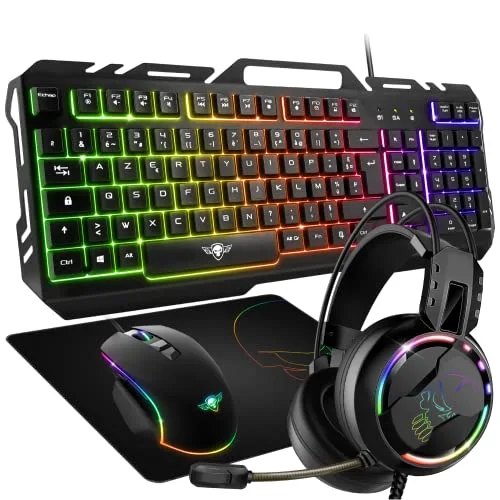 Spirit of Gamer PRO-MKH5 Pack Gaming 4 en 1 RGB AZERTY
