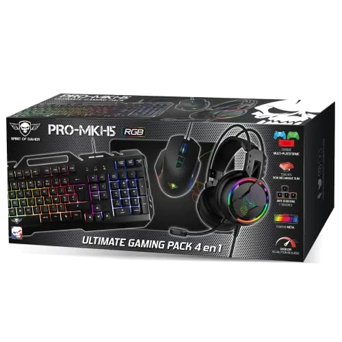 Spirit of Gamer PRO-MKH5 Pack Gaming 4 en 1 RGB AZERTY - vue 9