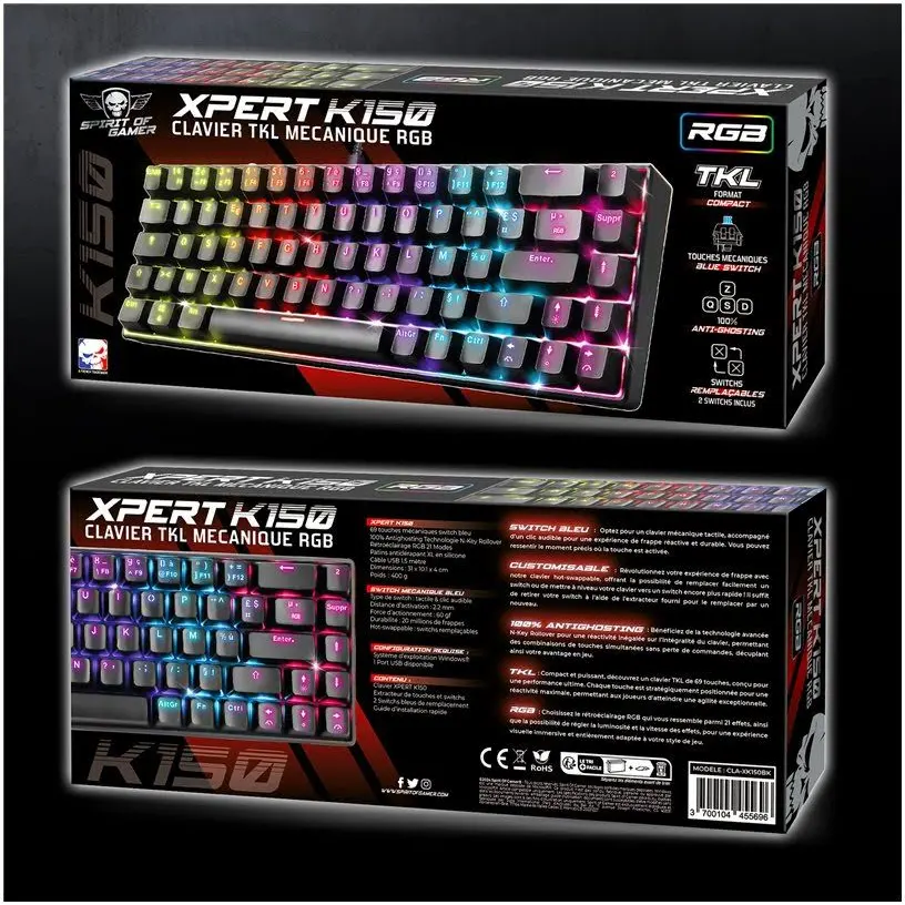 Spirit Of Gamer XPERT-K150 Noir - vue 3