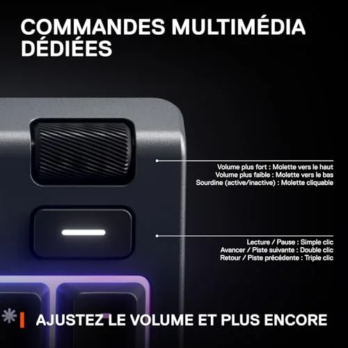 SteelSeries Apex 3 TKL FR Clavier Gaming Membrane AZERTY RVB 10 Zones - vue 6
