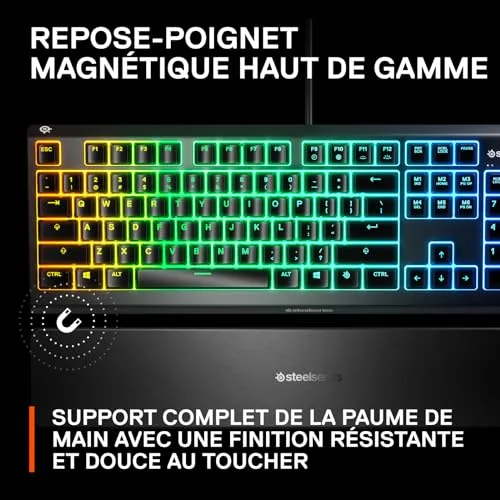 SteelSeries Apex 3 TKL FR Clavier Gaming Membrane AZERTY RVB 10 Zones - vue 7