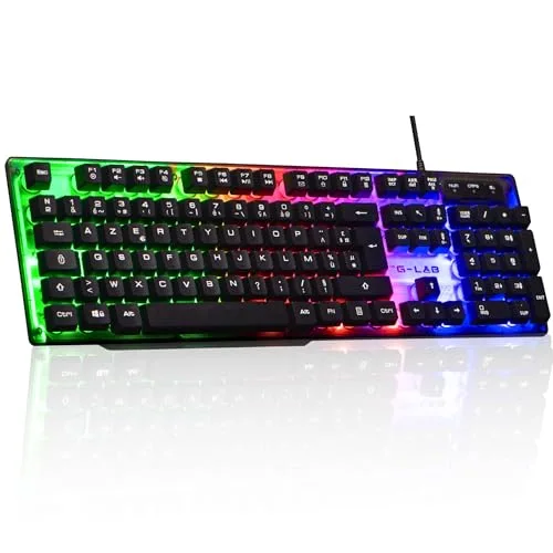 THE G-LAB KEYZ NEON Clavier Gaming Membrane AZERTY Rétroéclairé