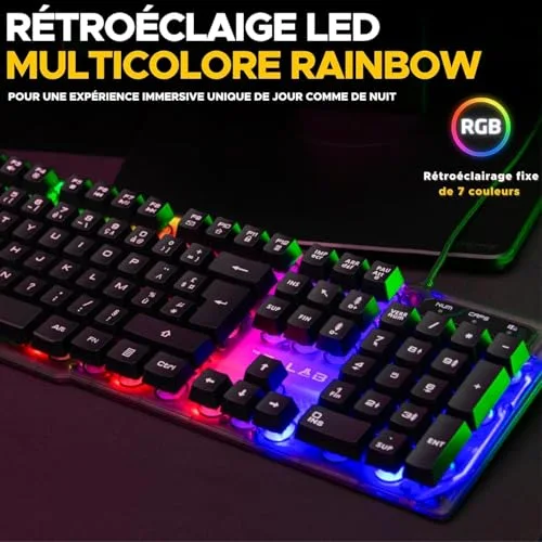 THE G-LAB KEYZ NEON Clavier Gaming Membrane AZERTY Rétroéclairé - vue 3