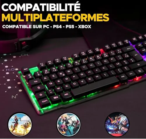 THE G-LAB KEYZ NEON Clavier Gaming Membrane AZERTY Rétroéclairé - vue 5