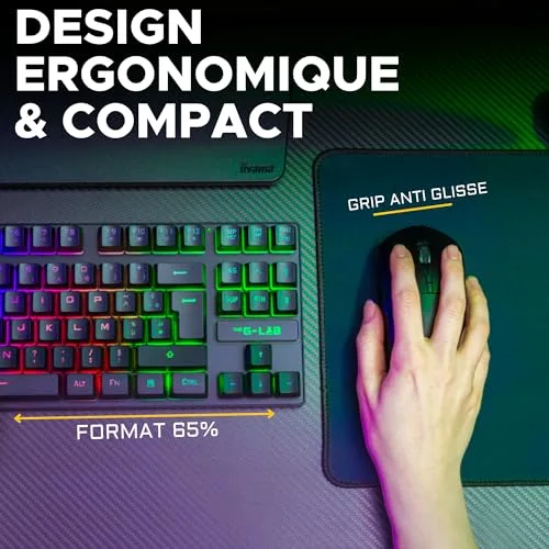 The G-Lab Combo Oxygen EX TKL sans fil membrane RGB - vue 4