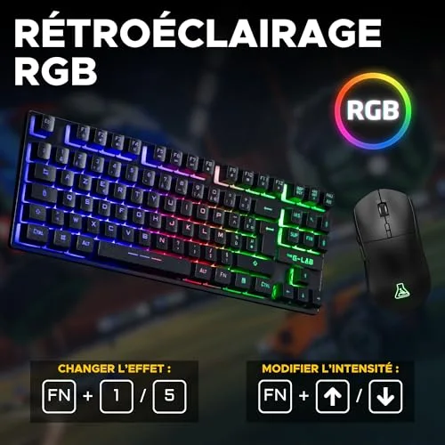 The G-Lab Combo Oxygen EX TKL sans fil membrane RGB - vue 6