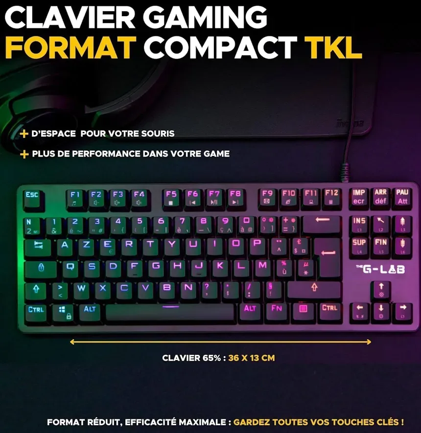 The G-Lab Keyz Platinium TKL Noir - vue 5