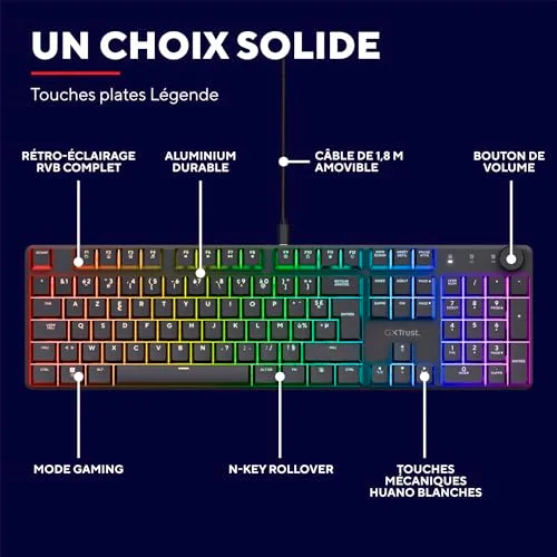 Trust GXT 866 Torix AZERTY RGB - vue 3