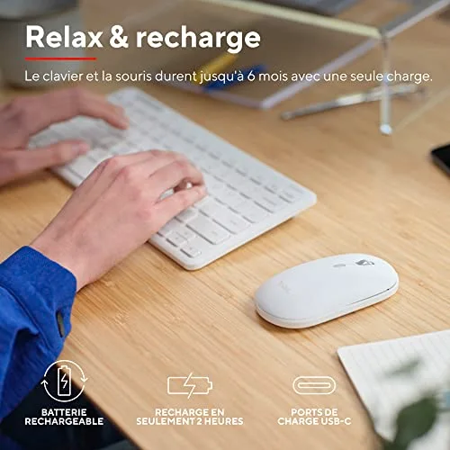 Trust Lyra Pack clavier-souris sans fil Bluetooth AZERTY - vue 5