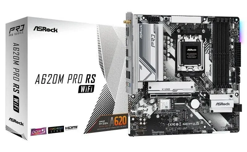 ASRock A620M Pro RS WiFi,, micro ATX, Wi-Fi 6E, , RGB image 4