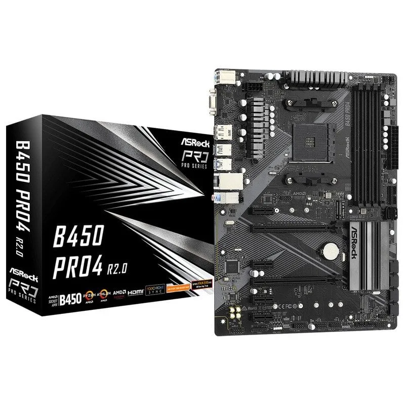 ASRock B450 Pro4 R20 AMD B450 Emplacement AM4 ATX