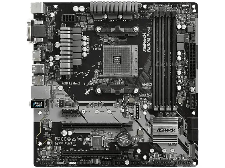ASRock B450M Pro4 AMD micro ATX image 1