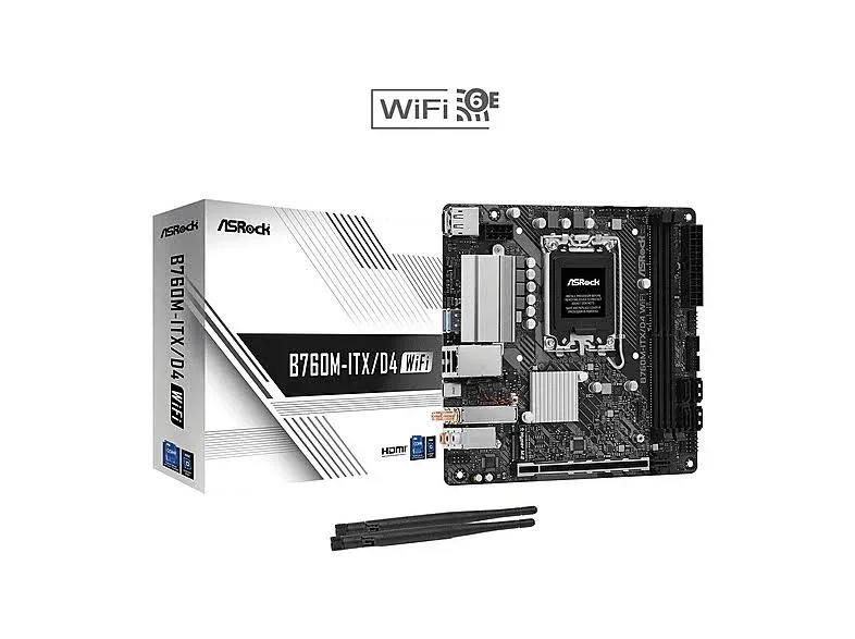 ASRock B760M-ITX/D4 Wi-Fi LGA1700 Mini ITX Realtek 1GWi-Fi 6E image 1