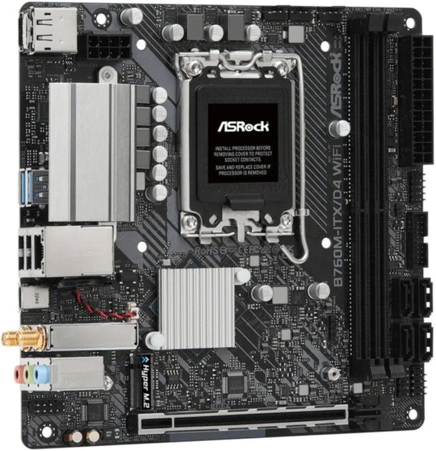 ASRock B760M-ITX/D4 Wi-Fi LGA1700 Mini ITX Realtek 1GWi-Fi 6E image 3
