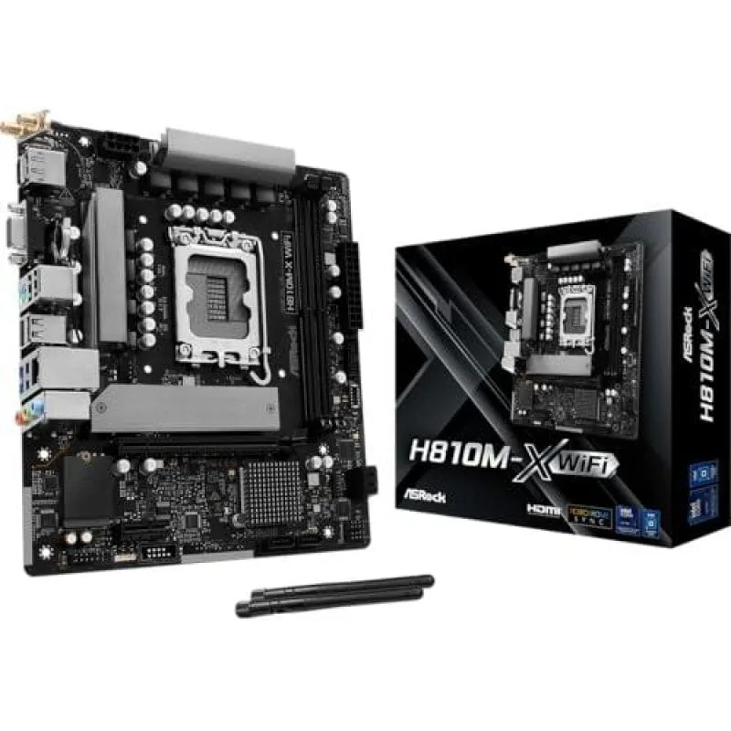 ASRock H810M-X WiFi Intel H810 LGA 1851 Micro ATX WiFi intégré 