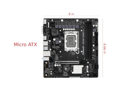 Carte mère - ASROCK - H610M Combo II - Socket LGA1700 - DDR4/DDR5 - Micro-ATX - vue 2