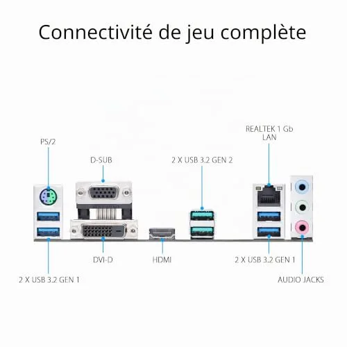 Carte mère - ASUS - PRIME B550M-A - DDR4 SDRAM - SATA-600 - PCI-Express 4.0 16x - vue 6