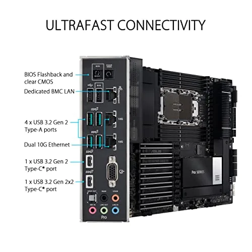 Carte mère - ASUS - Pro WS W790E-SAGE SE - Socket LGA4677 - 10 GbE - DDR5 SDRAM - vue 5