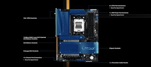 Carte mère ATX - ASRock - X870 Taichi Creator - AM5 - DDR5 - PCIe 5.0 - vue 4