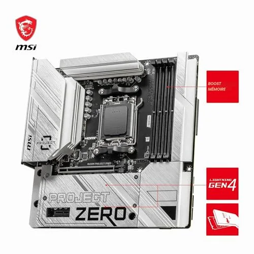 Carte mére - MSI - B650M PROJECT ZERO - vue 4