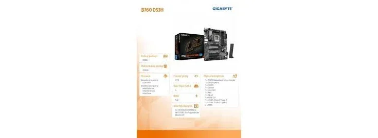 GIGABYTE B760 DS3H WIFI6E Intel B760 LGA1700ATX WiFi 6E RGB image 5