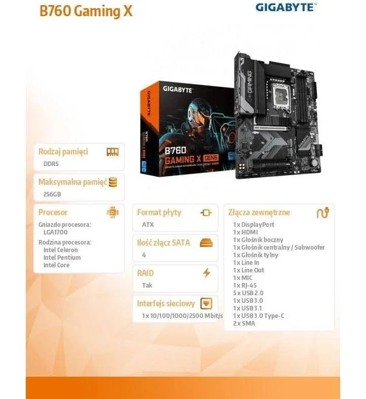 GIGABYTE B760 GAMING X GEN5 Intel B760 LGA1700 ATX 40 RGB image 5