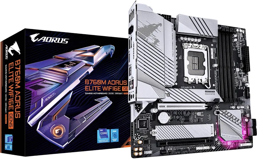 GIGABYTE B760M AORUS ELITE WIFI6E GEN5 LGA1700 micro ATX 4053 image 1