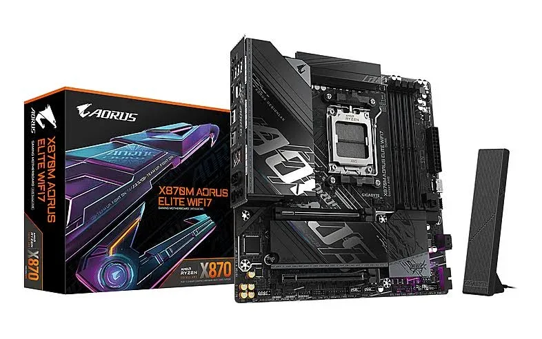 GIGABYTE X870M AORUS ELITE AMD X870 Micro ATX WiFi 7 4 RGB image 1