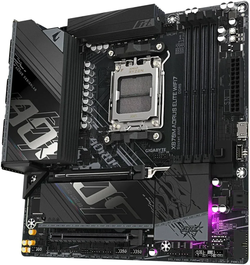 GIGABYTE X870M AORUS ELITE AMD X870 Micro ATX WiFi 7 4 RGB image 2