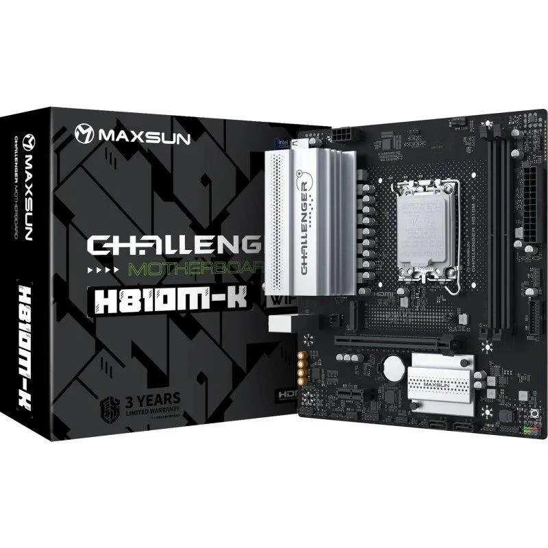 maxsun MS-Challenger H810M-K WIFI Intel H810 LGA1851 micro-ATX WiFi 6 