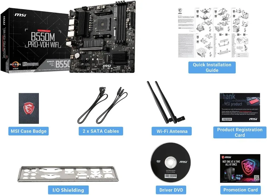 MSI B550M PRO-VDH WIFI B550 AM4 Micro-ATX WiFiRGB image 3