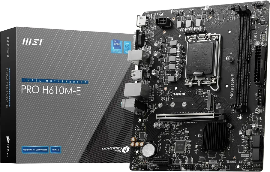 MSI PRO H610M-E Intel H610 micro ATX image 2