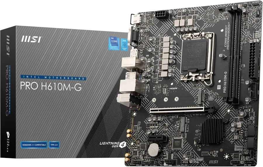 MSI PRO H610M-G Intel H610 micro ATX image 2