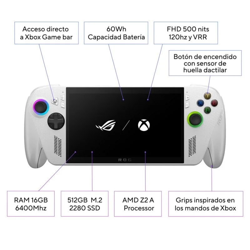 ASUS ROG Xbox Ally 512 Go Blanc - vue 5