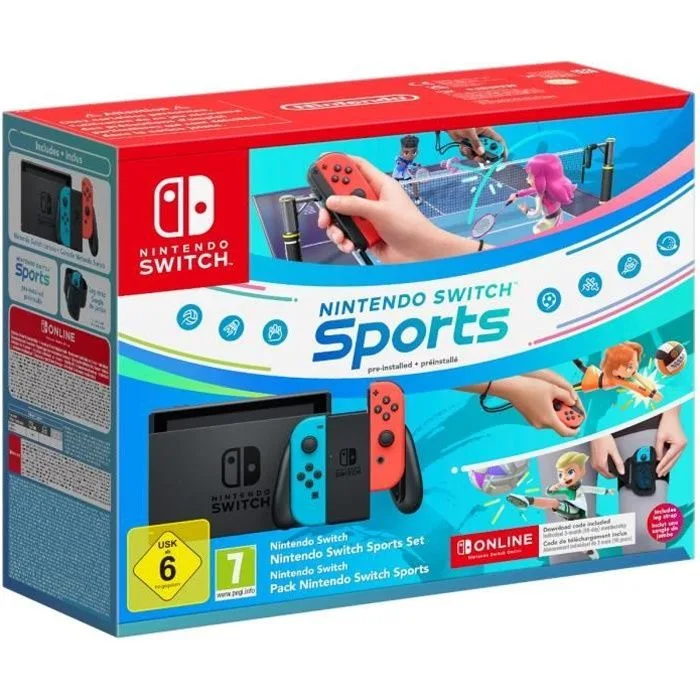 Nintendo Switch Neon + Switch Sports + 3 mois NSO
