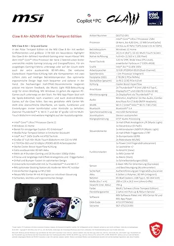 MSI Claw 8 AI+ Polar Tempest Edition 2TB - vue 4