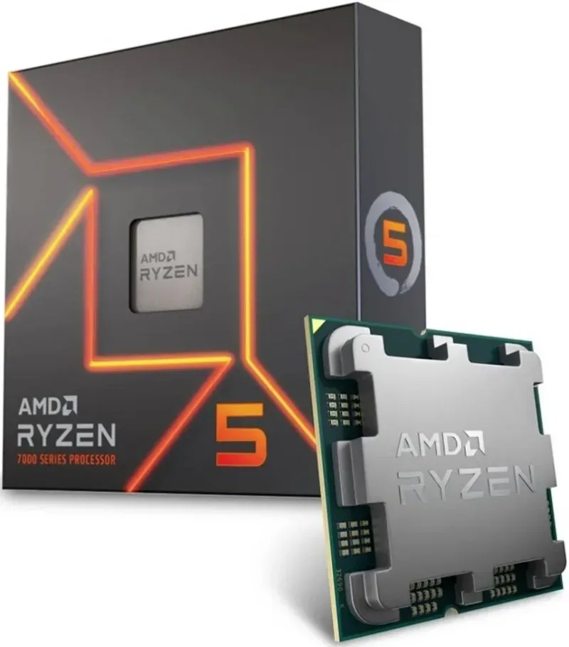 Processeur AMD Ryzen 5 7600X 6 Cœurs 4,7 GHz Base 5,3 GHz Turbo Graphiques intégrés