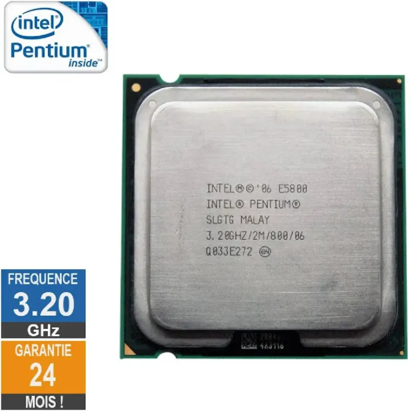 Processeur Intel Pentium E5800 3.20GHz SLGTG LGA775 2Mo