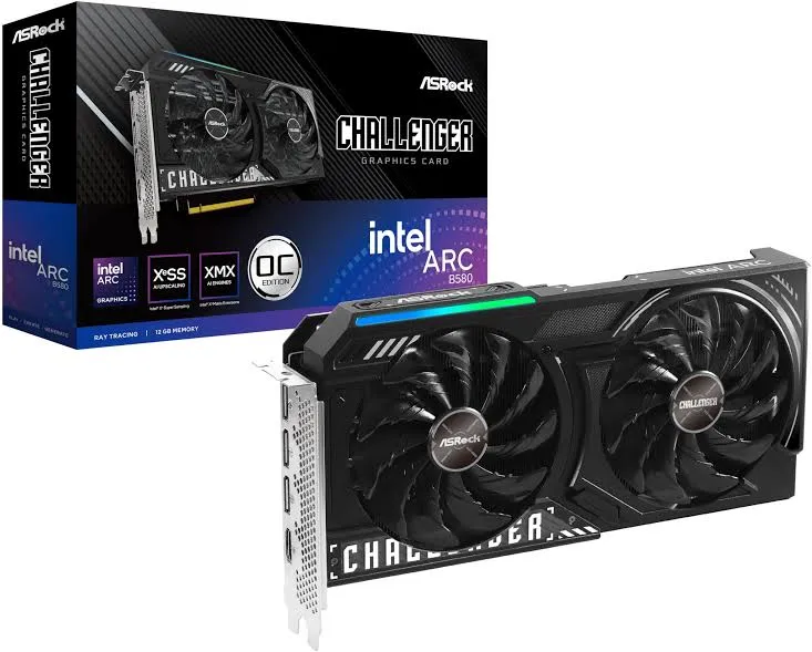 ASRock Arc B580 Challenger 12 Go GDDR6 overclocking VR Tri DisplayPort image 1