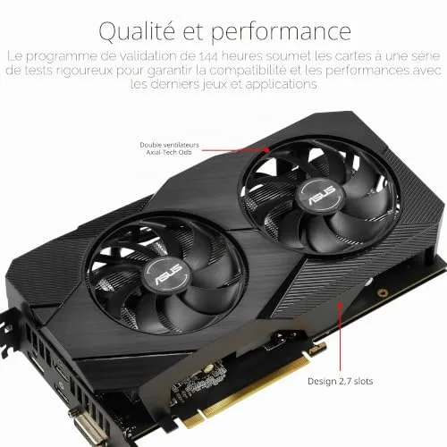 ASUS GeForce GTX 1660 Super Overclocked Dual Fan Evo Edition VR Ready HDMI DisplayPort DVI 6 Go image 2