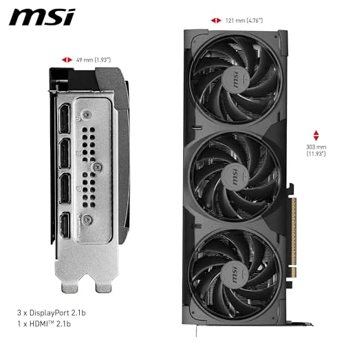Carte graphique - MSI - GeForce RTX 5080 VENTUS 3X OC - 16 GB GDDR7 - DLSS 4.5 - Reflex 2 - vue 6