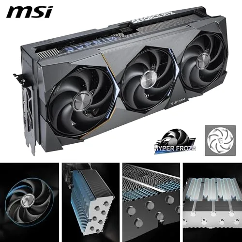 Carte graphique - MSI - SUPRIM GEFORCE RTX 5090 - 32 Go GDDR7 - 7680 x 4320 - PCI Express 5.0 - vue 4