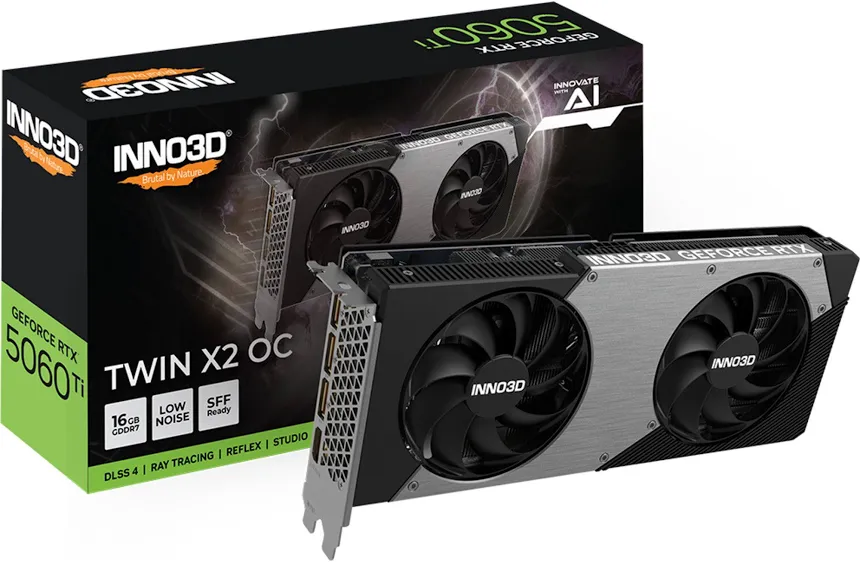 INNO3D GeForce RTX 5060 Ti TWIN X2 OC 16 Go GDDR7 Reflex 2 RTX image 1