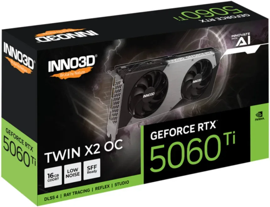 INNO3D GeForce RTX 5060 Ti TWIN X2 OC 16 Go GDDR7 Reflex 2 RTX image 2
