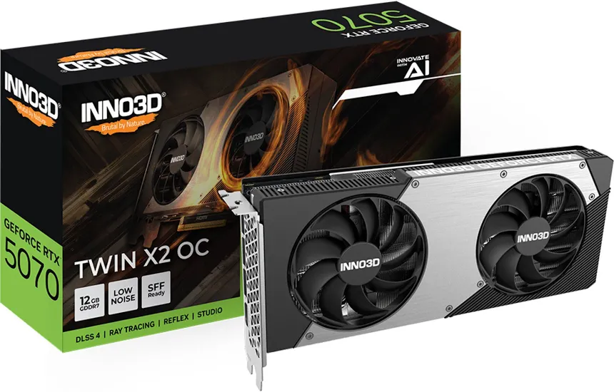 INNO3D GeForce RTX 5070 TWIN X2 OC 12 Go GDDR7 Reflex 2 RTX image 1