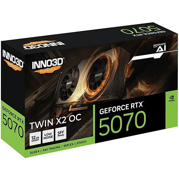 INNO3D GeForce RTX 5070 TWIN X2 OC 12 Go GDDR7 Reflex 2 RTX