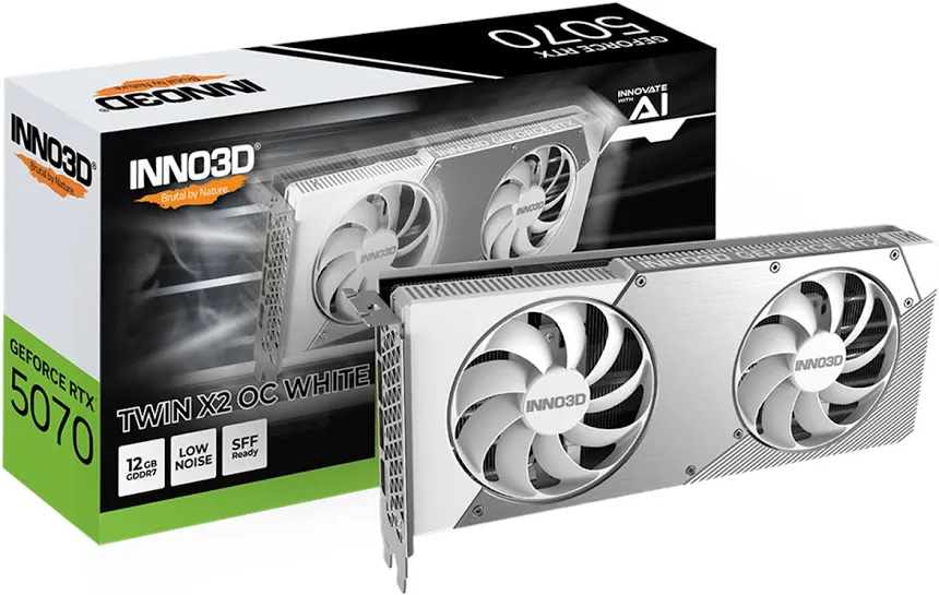 INNO3D GeForce RTX 5070 TWIN X2 OC WHITE 12GB GDDR7 Reflex 2 RTX image 1