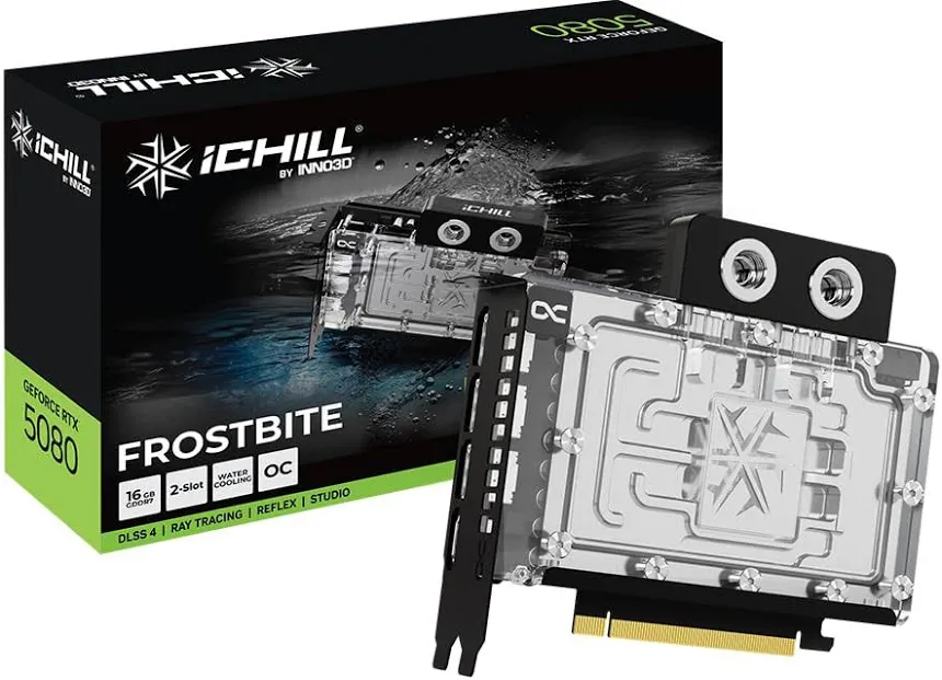 INNO3D GeForce RTX 5080 iCHILL FROSTBITE 16 Go GDDR7 Reflex 2 RTX