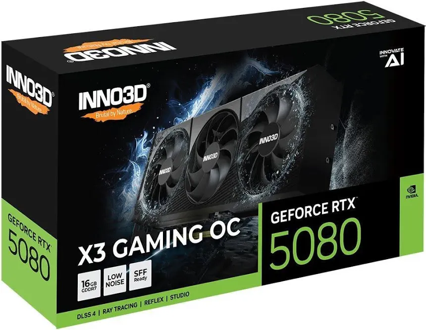 INNO3D GeForce RTX 5080 X3 GAMING OC 16 Go GDDR7 Reflex 2 RTX image 2