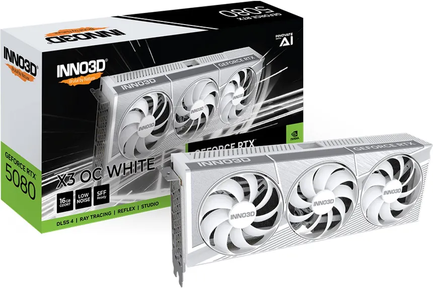 INNO3D GeForce RTX 5080 X3 OC 16 Go GDDR7 Reflex 2 RTX Blanc image 1